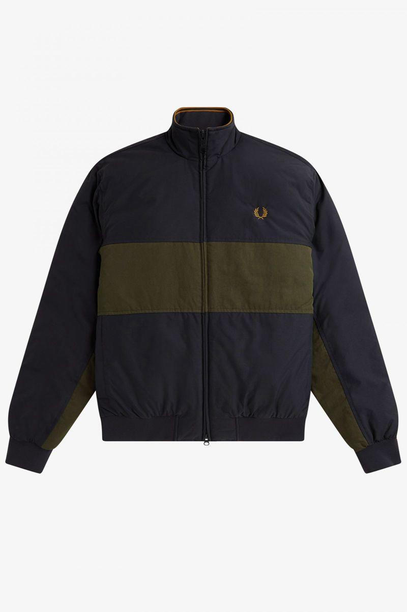 Geaca Barbati Fred Perry Colour Block Căptușită Brentham Negrii | RO 1183EBCX